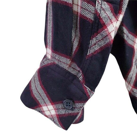 Rails‎ Womens Plaid Top XS Hunter Button Up Midnight Plum Collared Long Sleeve - Picture 6 of 11